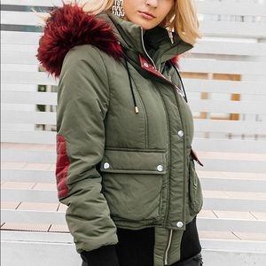 Eye catching Green winter jacket